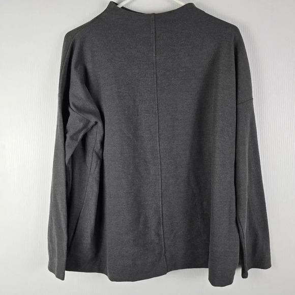 J. Jill Mock Neck Grey Long Sleeve Dolman Sleeve Sweatshirt Size M - Picture 1 of 9